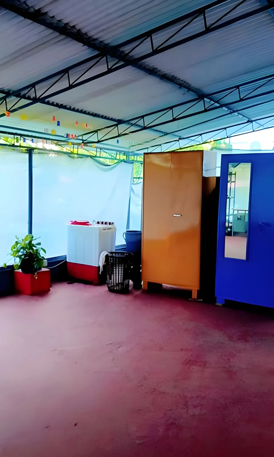 Washer and laundry facilities on the terrace