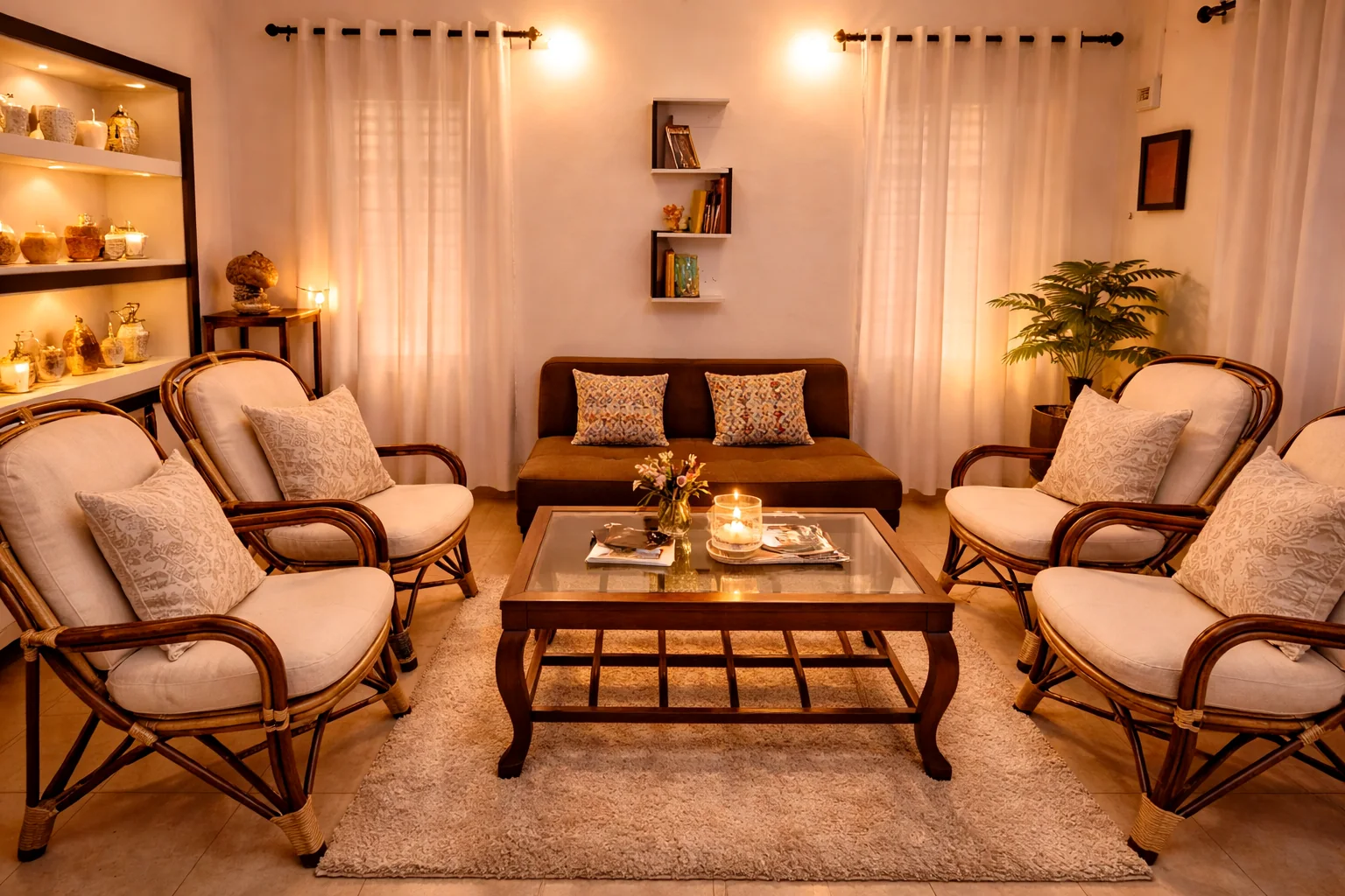 Warm living area at Layanila