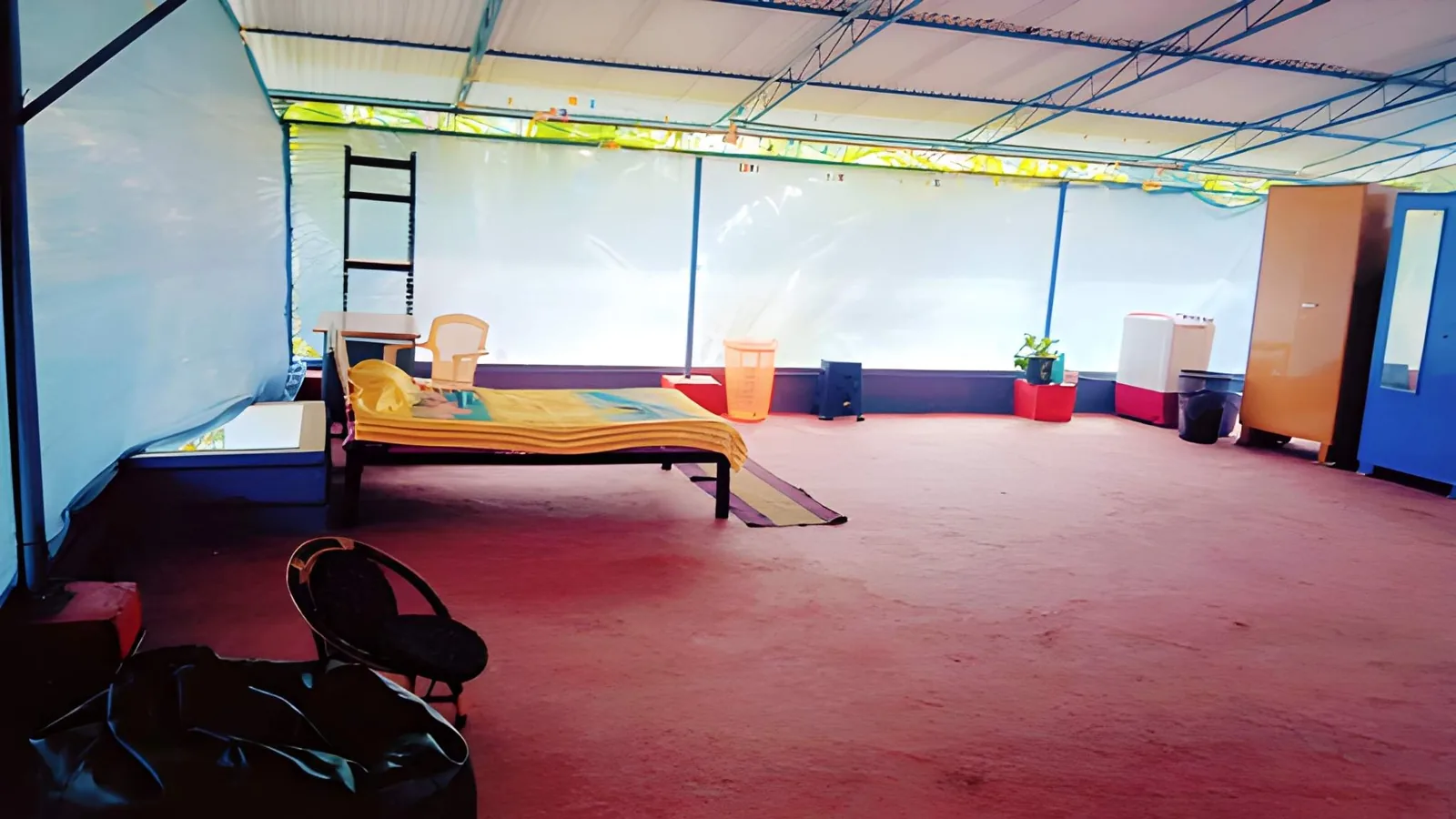 Large covered rooftop terrace at Layanila
